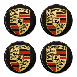 Adesivo Resinado Emblema Centro Roda 45mm Porsche (4) - Preto
