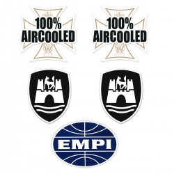 Pack 5 Adesivos Internos p/ Vidro 100% Aircooled / Wolfsburg / Empi