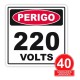 Kit 40 Adesivos Perigo - 220V