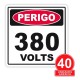 Kit 40 Adesivos Perigo - 380V