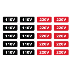 Kit Etiqueta Voltagem Identificação Tomada 110v/220v - 80 Unid.