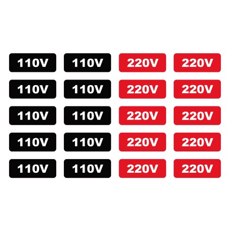 Kit Etiqueta Voltagem Identificação Tomada 110v/220v - 80 Unid.