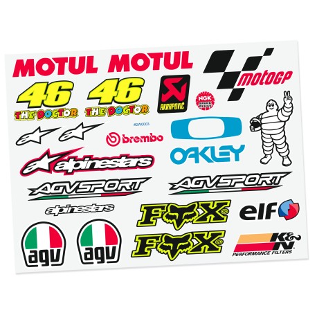 Cartela Adesivos Moto GP 01