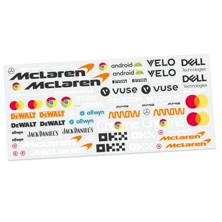 Cartela Adesivo Recortado Bolha Maclaren Racing