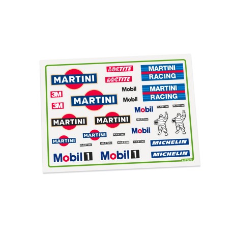 Cartela Adesivo Recortado Bolha Martini Racing Escala 1/24