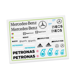 Cartela Adesivo Recortado Bolha Mercedes Escala 1/24