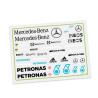 Cartela Adesivo Recortado Bolha Mercedes Escala 1/24