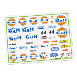 Cartela Adesivos Bolha Gulf Escala 1/18